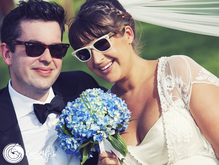 Nick&Helen - Goldfish Photography  - Blue bridal bouquet 